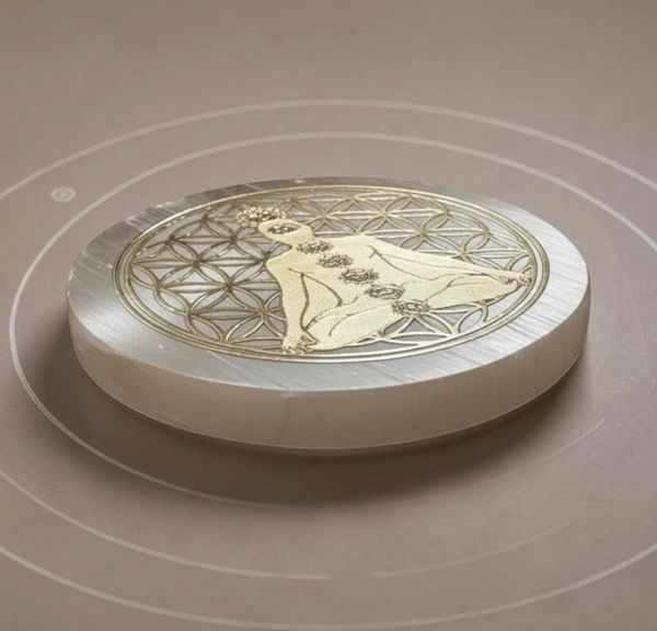 Hovedbilde Flower Of Life Selenitt Rund ...