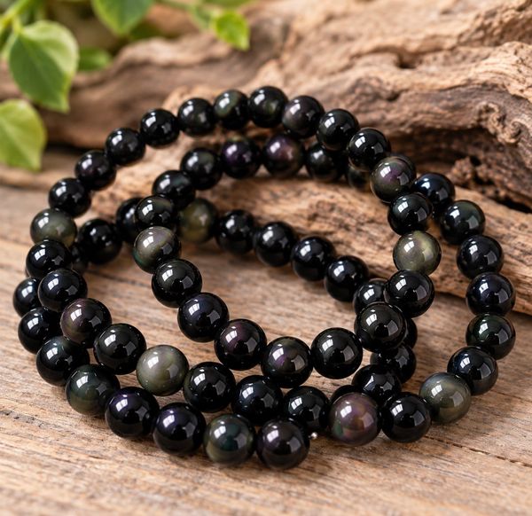 Hovedbilde Armbånd Obsidian Regnbue 8mm