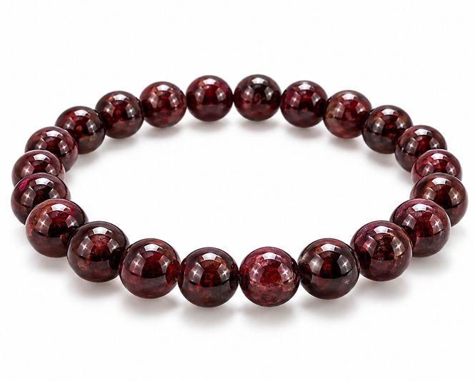 Hovedbilde Rød Granat 8mm Armbånd 